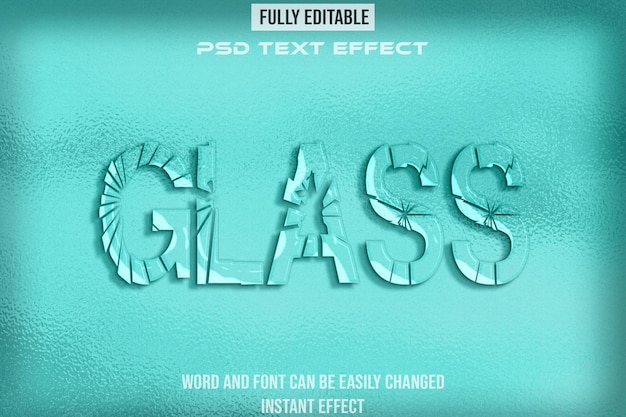 Glass Editable text effect psd