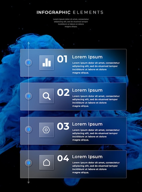 PSD glass effect infographic business template design