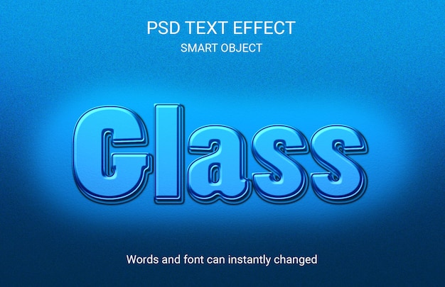 PSD glass effect text