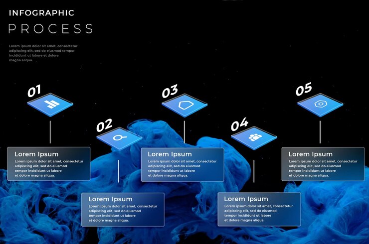 PSD glass effect timeline infographic template