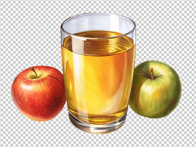 PSD glass of fresh apple juice