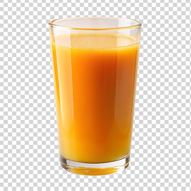 PSD vaso di succo di carota fresca isolato su uno sfondo trasparente