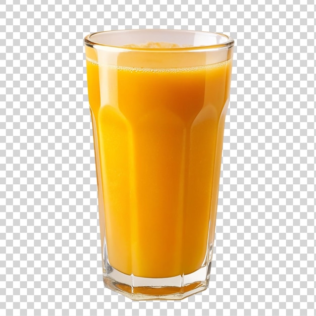 PSD glass of fresh carrot juice isolated on transparent background