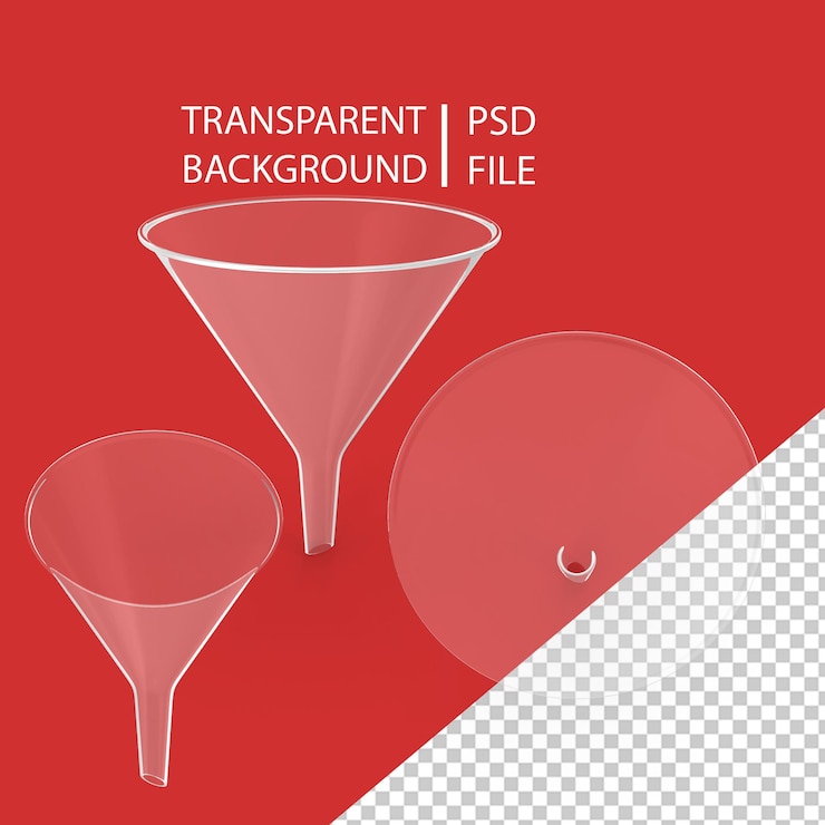 PSD glass funnel png