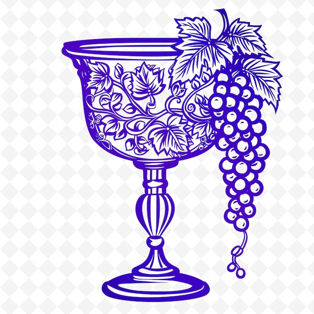 PSD a glass of grapes with a bunch of grapes on it