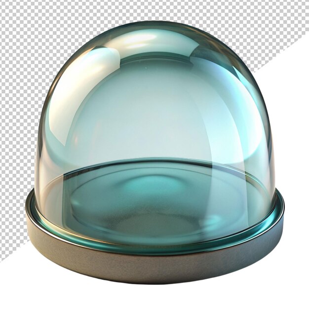 PSD glass hemi sphere on transparent background