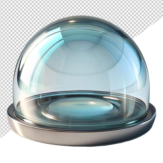 PSD glass hemi sphere on transparent background