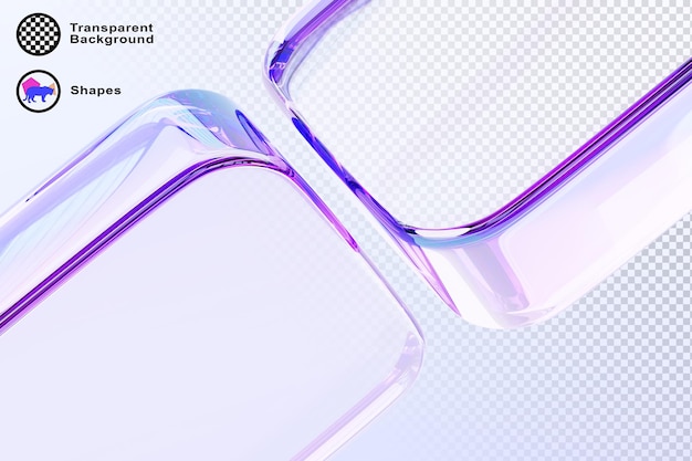 Glass holographic transparent cubes 3d background Abstract geometric clear block shapes with rainbow light flare effect Render tech banner with iridescent gradient crystal squares