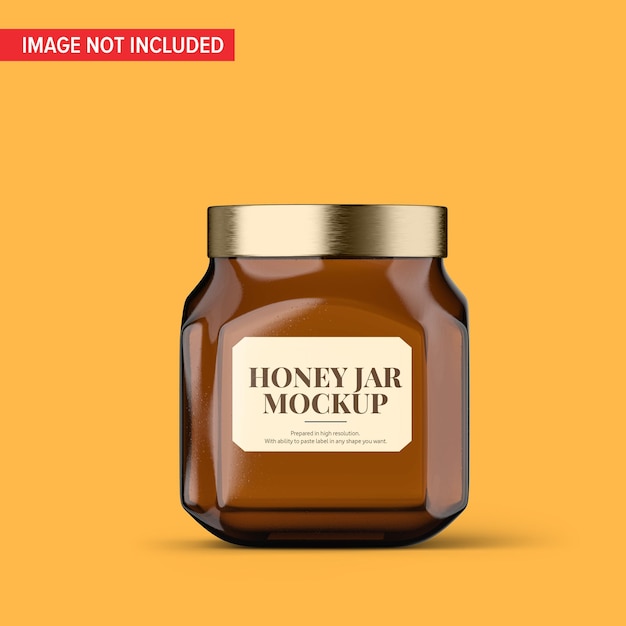 Glass honey jar mockup