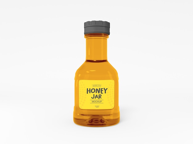 Glass honey jar packaging mockup