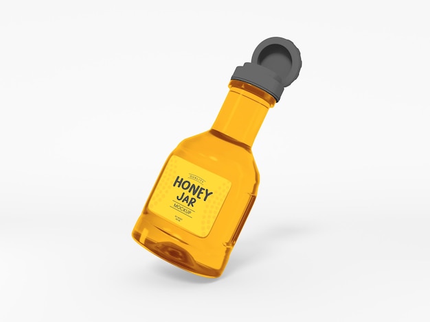 PSD glass honey jar packaging mockup