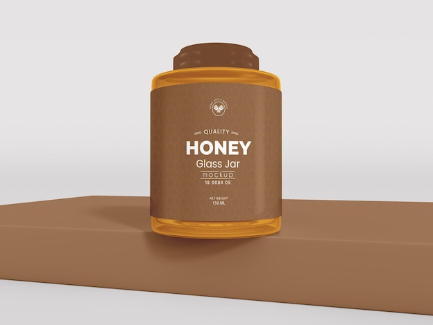 Glass Honey Jar Packaging Mockup