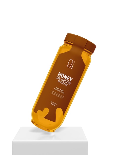 Glass honey jar packaging mockup