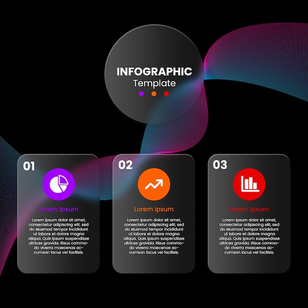 glass infographic design template