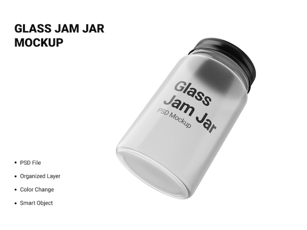 Glass Jam Jar Mockup