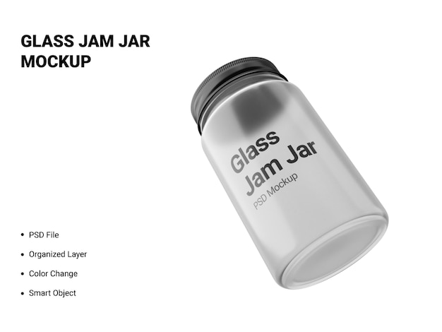 Glass jam jar mockup