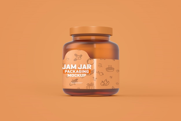 PSD glass jam jar packaging mockup