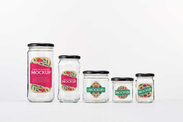 PSD glass jar label