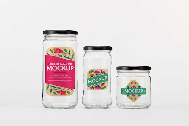 PSD glass jar label