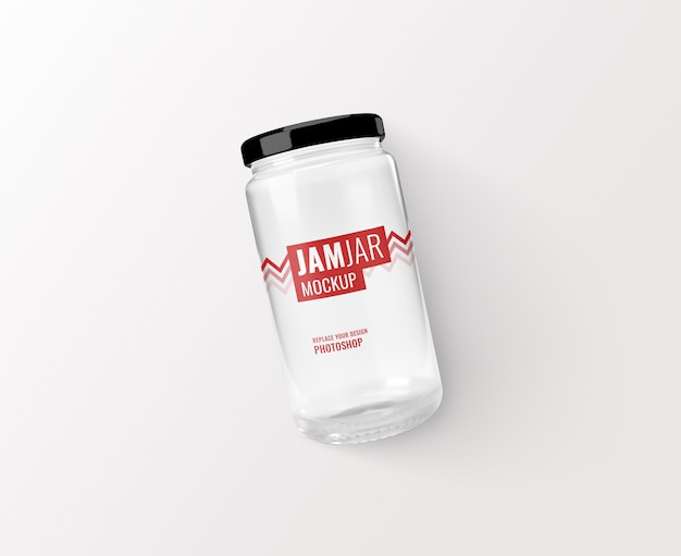 Glass jar mockup realistic