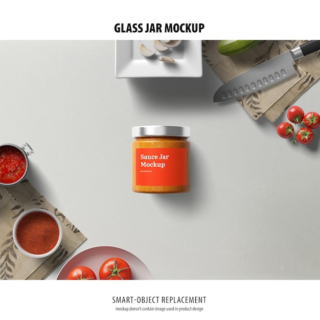 Glass jar mockup