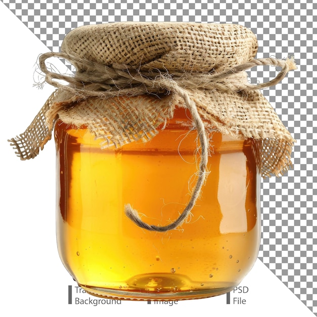 Glass Jar of Honey Wrapped in Burlap