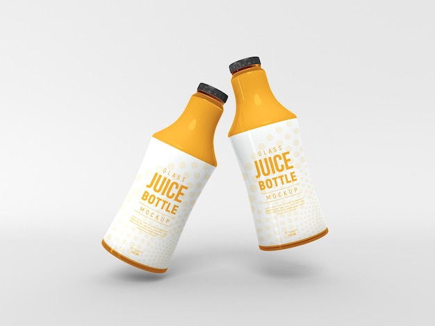 Glass Juice Bottle Packaging Mockup