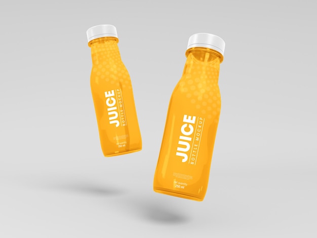 Glass juice bottle packaging  mockup