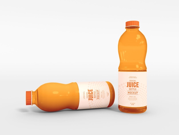 Glass juice bottle packaging mockup