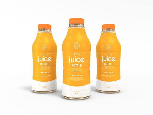Glass Juice Bottle Packaging Mockup