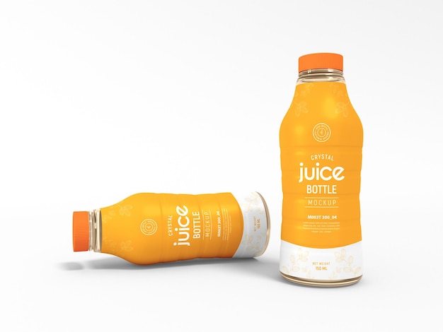 Glass Juice Bottle Packaging Mockup