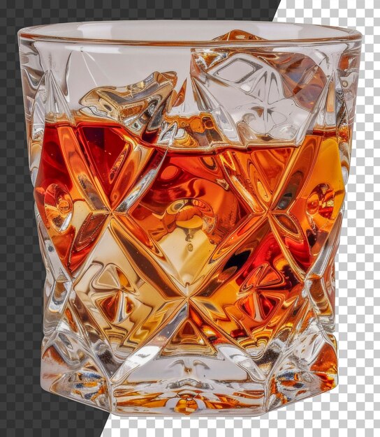 PSD a glass of liquor with ice cubes in it stock png