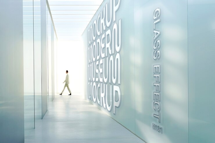 PSD glass logo effect mockup