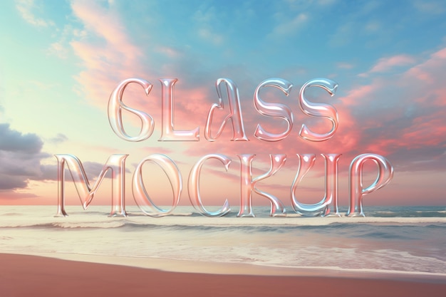 PSD glass logo  mockup