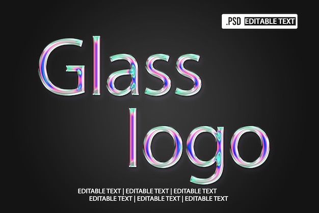 Glass logo text style effect