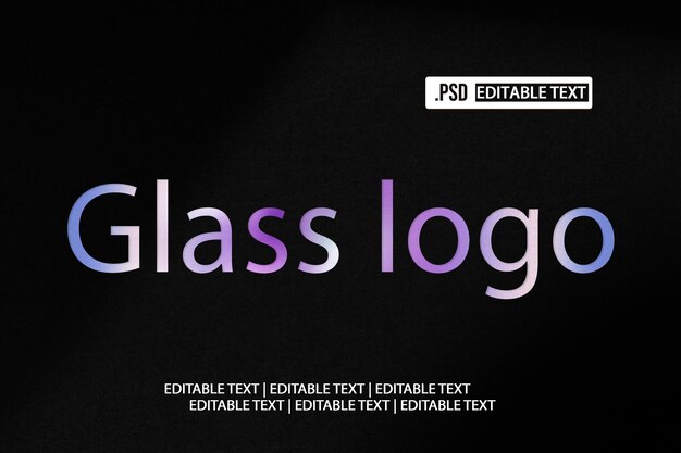 Glass logo text style effect