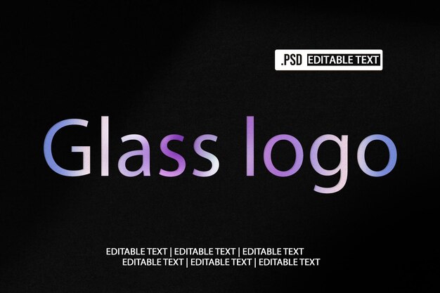 PSD glass logo text style effect