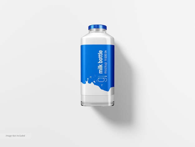 Glass Milk Bottle Packaging Mockup