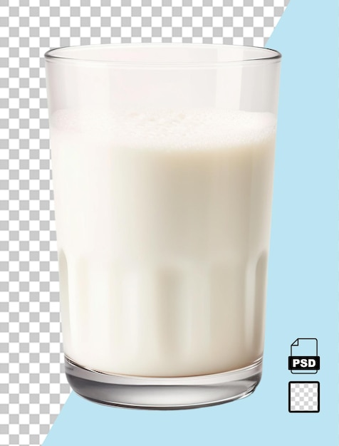 A glass of milk isolated on white or transparent background ai generated image