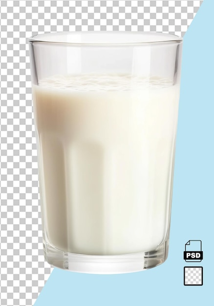 PSD a glass of milk isolated on white or transparent background ai generated image