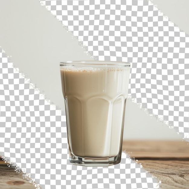 PSD a glass of milk with a foamy substance in it