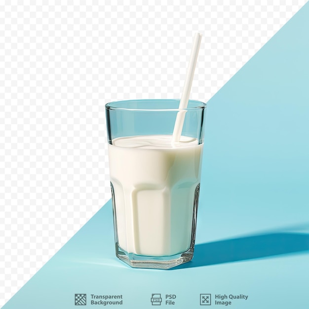 A glass of milk with a straw in it and a straw in it.