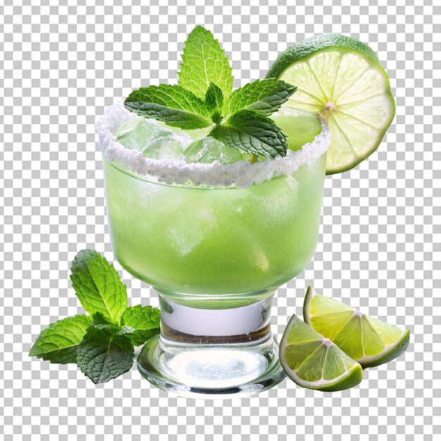 PSD glass of mint margarita transparent background