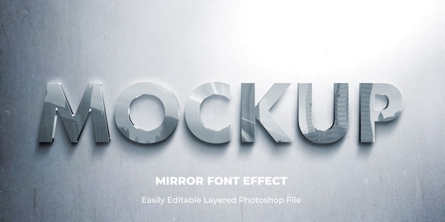 Glass mirror 3D text effect template