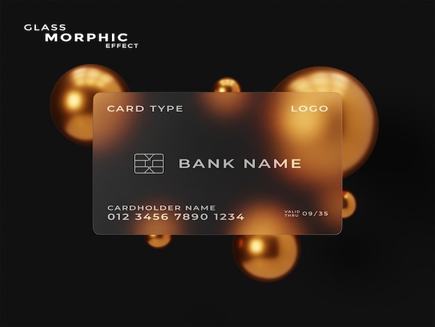 Glass morphism card mockup template