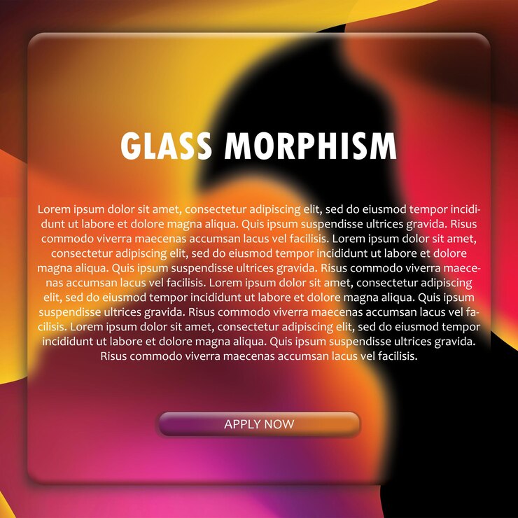 PSD a glass morphism design for company applying button