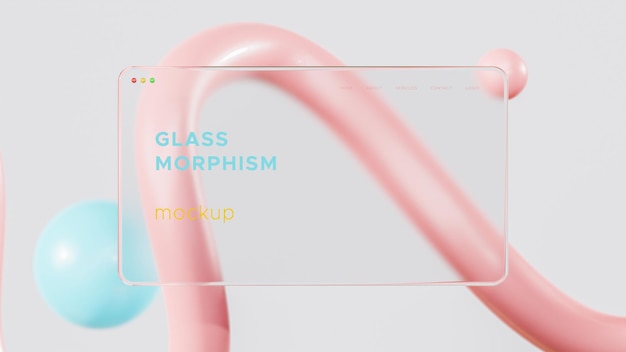 PSD glass morphism gradient mockup ui ux 3d colorful abstract background