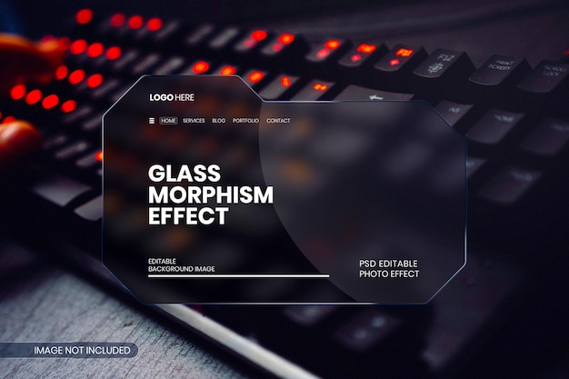 Glass morphism photo effect template