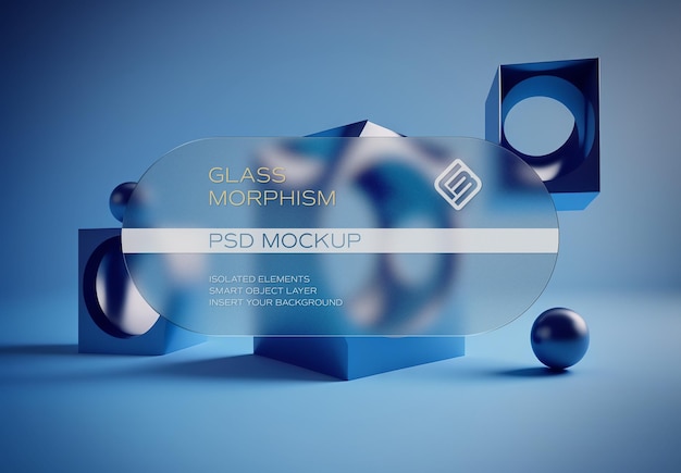 Glass morphism with rounded banner mockup