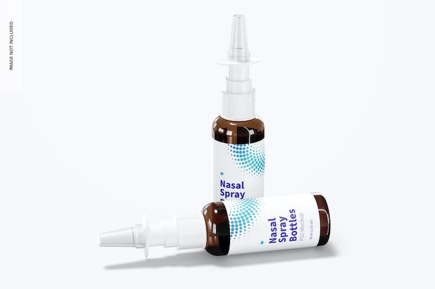 Glass Nasal Spray Bottles Mockup